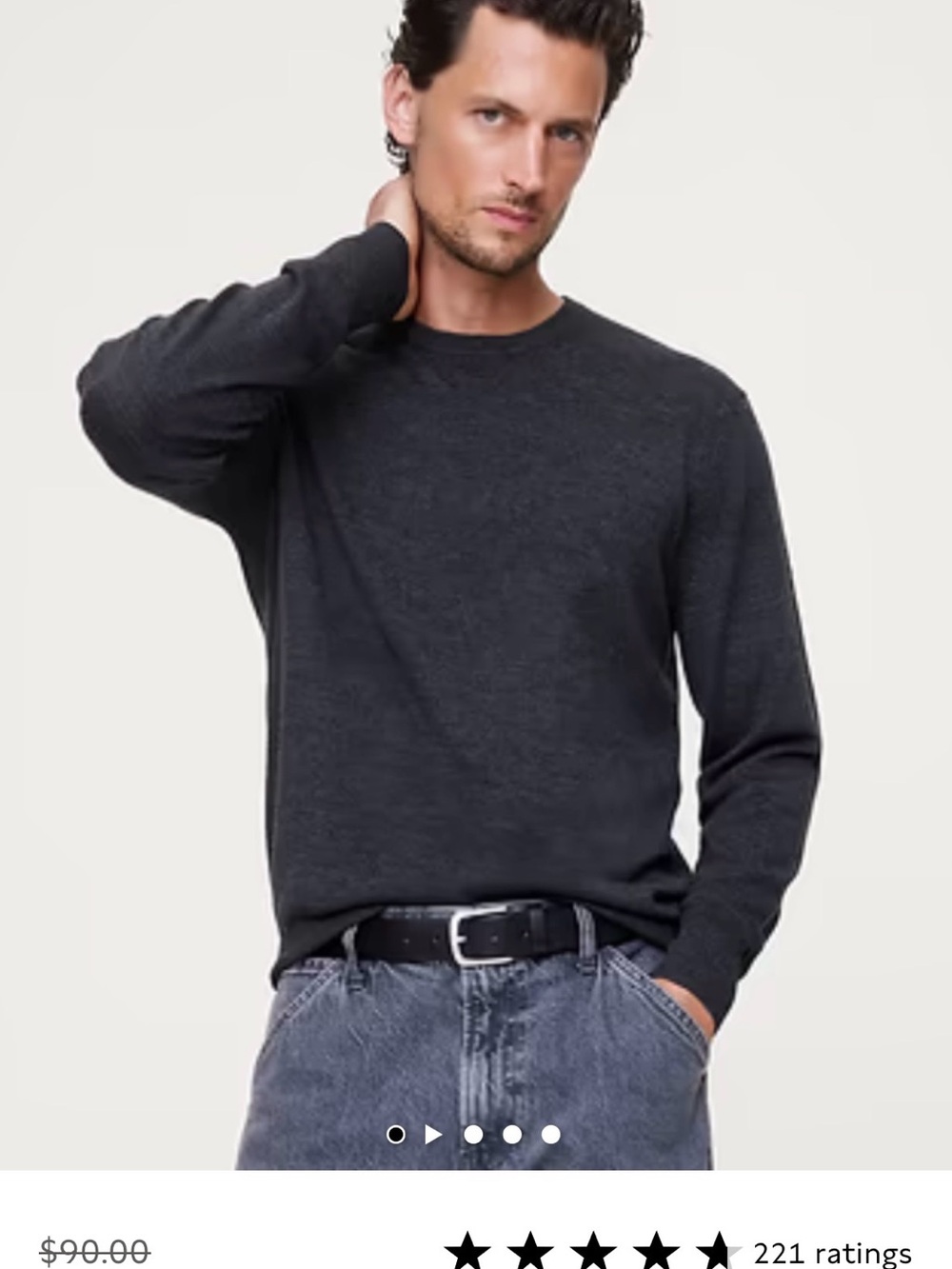 crewneck sweater crafted from Italian extra-fine merino yarn with a fine texture